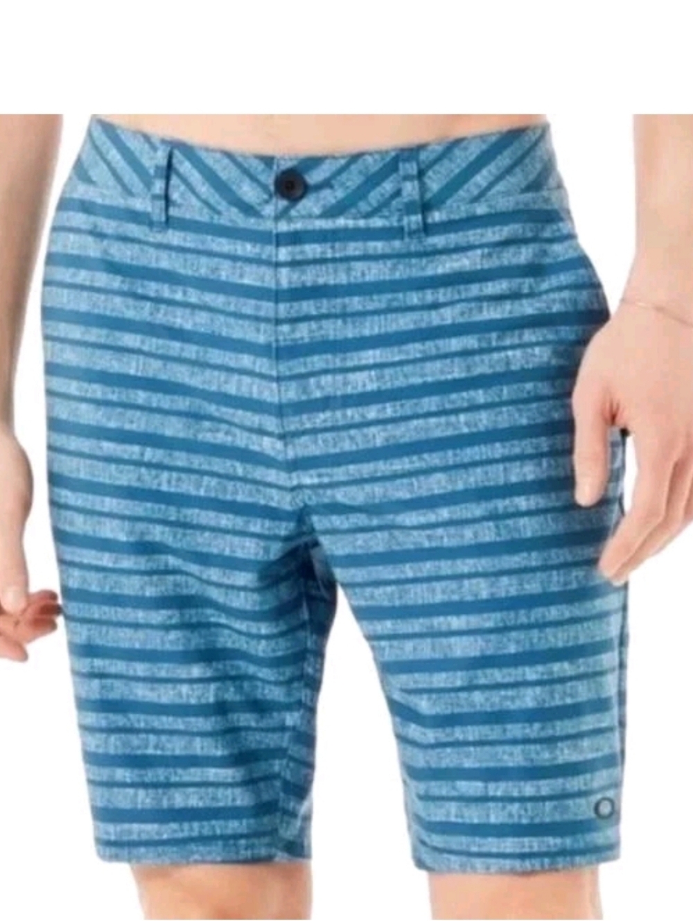 Oakley Golf Shorts Performance Control Stripe Ensign Blue Mens Size 32 Stretch